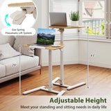 Tangkula Mobile Overbed Bedside Table with Wheels