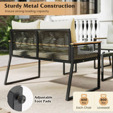 Tangkula Heavy Duty Outdoor Cushioned Conversation Set with Tempered Glass Coffee Table