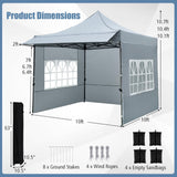 Tangkula 10 x 10 FT Pop up Canopy Tent with Sidewalls and Awning for Party Picnic Event