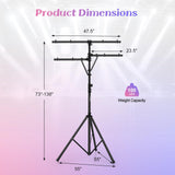 Tangkula Audio Mobile DJ Light Stand, LED Light Stand w/ Multi Arm, Height Adjustment(73”-138”)