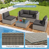 Tangkula 5-Piece Outdoor Patio Sectional Sofa Couch