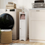 Tangkula Bathroom Storage Cabinet with Adjustable Shelves & Open Compartment