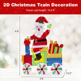 Tangkula Lighted Santa on Train Christmas Decoration with LED Lights