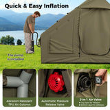 Tangkula 4-6 People Inflatable Tent Easy Setup Glamping Tent for Hiking