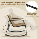 Tangkula 3 Piece Rocking Bistro Set Outdoor with Storage Basket