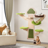 Tangkula Wall-Mounted Cat Tower Cat Wall Shelves Furniture with Bed