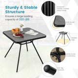 Tangkula Outdoor Dining Table for 4 Persons, 32"x 32" Patio Bistro Table with 1.8" Umbrella Hole