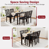 Tangkula 47" Dining Table Set for 4 Mid-Century Modern Dining Table and Chairs Set for Kitchen