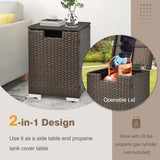 Tangkula Outdoor Propane Tank Cover Table