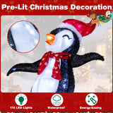 Tangkula Lighted Christmas Decoration Penguins