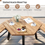Tangkula 6 Person Acacia Wood Picnic Table