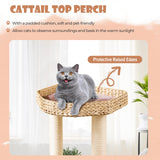 Tangkula 52 Inch Cattail Cat Tower with Sisal Scratching Posts
