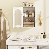 Tangkula Bathroom Wall Cabinet with Tempered Glass Door & Adjustable Shelf