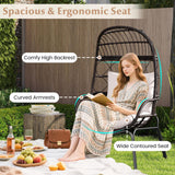Tangkula Outdoor Narrow Wicker Egg Chair