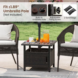 Tangkula Outdoor Table with Hole for Garden