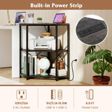 Tangkula Corner Printer Stand with Power Outlet