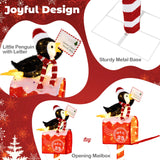 Tangkula 4.8 FT Christmas Lighted Penguin on Mailbox
