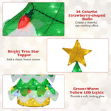 Tangkula Lighted Christmas Tree Outdoor Indoor 3D Mesh Tree with 34 Colorful Strawberry Bulbs