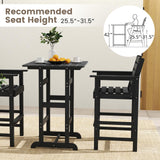 Tangkula 3-Piece Patio HDPE Bar Set