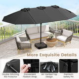 Tangkula 15FT Double-Sided Patio Umbrella with Base