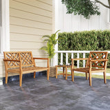 Tangkula Patio Dinning Chair, Teak Wood Armchair with Cozy Backrest and Armrests