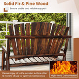Tangkula 2 Person Wood Outdoor Rocking Chair
