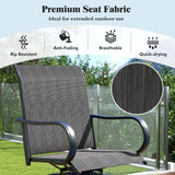 Tangkula Outdoor Swivel Bar Stools, Bar Height Tall Patio Chairs with Armrests & High Back