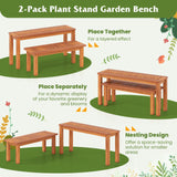 Tangkula Outdoor Backless Bench Set of 2