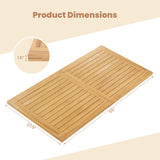 Tangkula 55” x 27.5” Wooden Tabletop, Slatted Table Top Board Split in 2 Square
