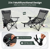 Tangkula 2 in 1 Reclining Camping Chair with Removable Footrest