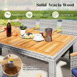 Tangkula 9 Pieces Patio PE Wicker Dining Set