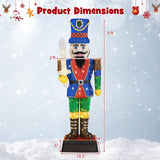 Tangkula 6 FT Christmas Lighted Nutcracker with Sword, 3D Christmas Lighted Soldier with 110 LED Lights