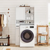 Tangkula Over The Toilet Cabinet Freestanding Bathroom Space Saver with Sliding Door