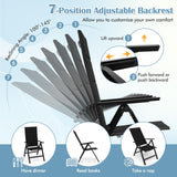 Tangkula Patio Folding Chair, Outdoor Dining Chairs with Soft Padded Seat, 7-Position Adjustable Backrest, Armrests
