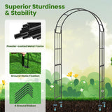 Tangkula Garden Arbor, Metal Arch with Trellis for Climbing Plants