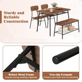 Tangkula Dining Table Set for 4(Set for 4 with bench)