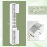 Tangkula Tall Slim Bathroom Storage Cabinet, 71" Freestanding Bathroom Cabinet Organizer