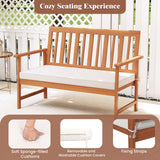 Tangkula 4/8-Piece Acacia Wood Patio Conversation Set
