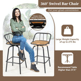 Tangkula 360° Swivel Bar Stool Set of 2
