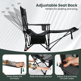 Tangkula 2 in 1 Reclining Camping Chair with Removable Footrest
