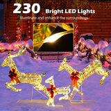 Tangkula 3-Piece Outdoor Christmas Lighted Reindeer Family Set, Light up Xmas Deer Decorations ( 3.4 FT+3.1 FT+1.6 FT )