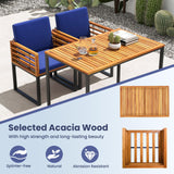 Tangkula Acacia Wood Outdoor Dining Chairs Set