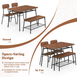 Tangkula Dining Table Set for 4(Set for 4 with bench)
