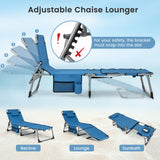 Tangkula Tanning Chair, Outdoor Folding Beach Lounge Chair with Face Hole