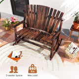 Tangkula 2 Person Wood Outdoor Rocking Chair