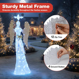 Tangkula 5.5 FT Christmas Lighted Angel 3D Pre-lit Halo Angel with Pigeon