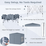 Tangkula 10x10 FT Pop Up Canopy Outdoor Canopy Tent with 4 Removable Sidewalls