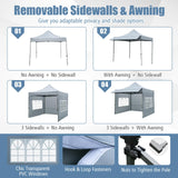 Tangkula 10 x 10 FT Pop up Canopy Tent with Sidewalls and Awning for Party Picnic Event