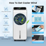 Portable Evaporative Air Cooler, 3-in-1 Swamp Cooler w/ Remote Control