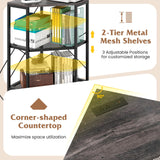 Tangkula Corner Printer Stand with Power Outlet